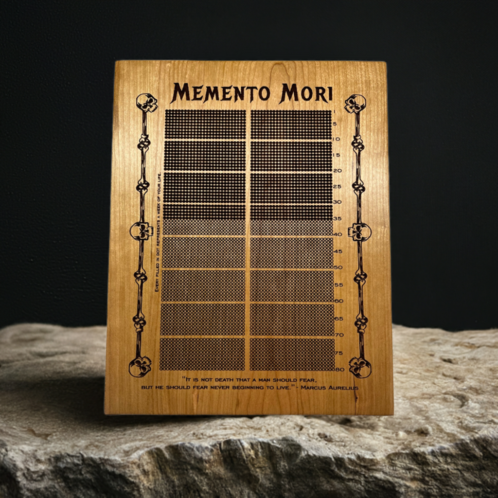 Custom Engraved Memento Mori Life Calendar | Stoic Wall Art